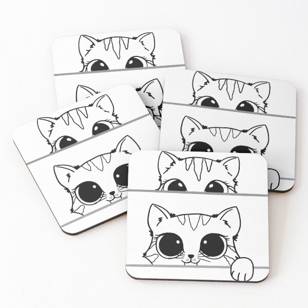 Item preview, A cute kitten peeking out on the table designed and sold by The-Blue-Feline.