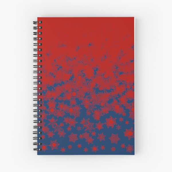 Item preview, Blizzard - Red snowflakes on a blue background designed and sold by illustratious.