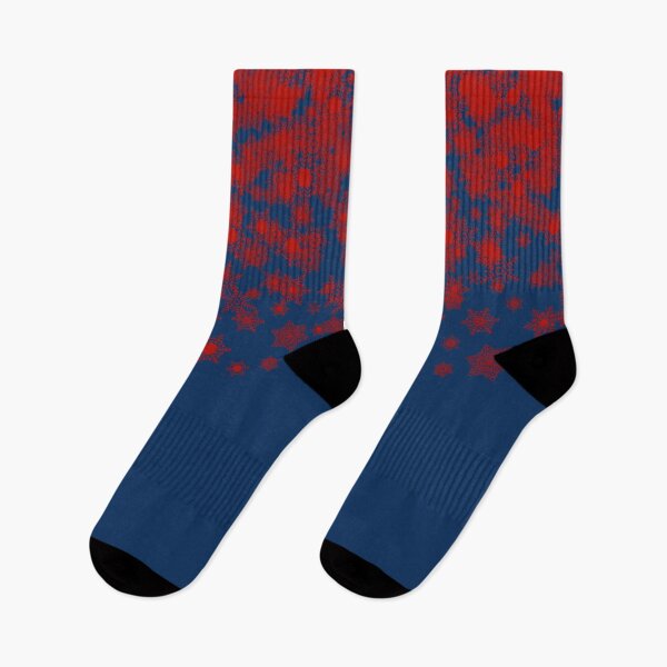 Item preview, Blizzard - Red snowflakes on a blue background designed and sold by illustratious.