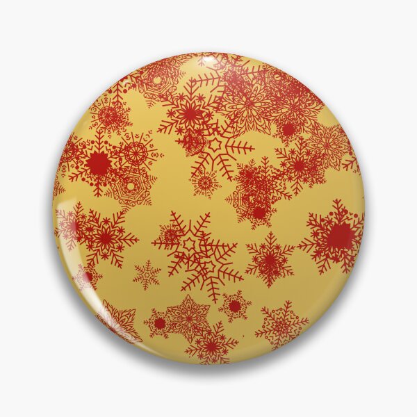 Item preview, Blizzard - Red snowflakes on a golden background designed and sold by illustratious.