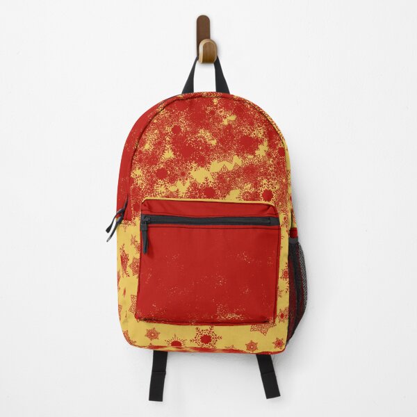 Item preview, Blizzard - Red snowflakes on a golden background designed and sold by illustratious.