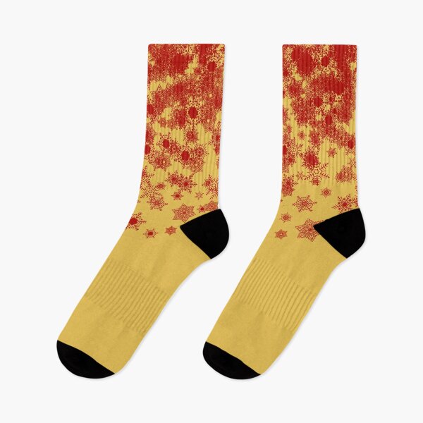 Item preview, Blizzard - Red snowflakes on a golden background designed and sold by illustratious.