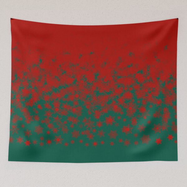 Item preview, Blizzard - Red snowflakes on a green background designed and sold by illustratious.