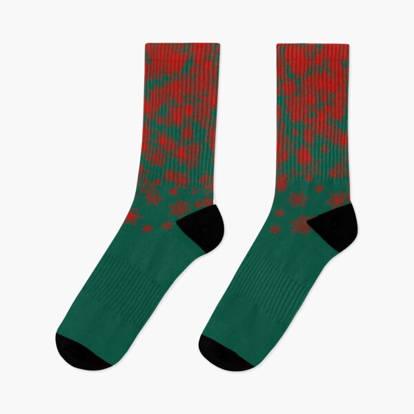 Item preview, Blizzard - Red snowflakes on a green background designed and sold by illustratious.