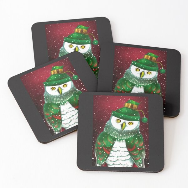 Item preview, LUNA THE SNOWY OWL SHOW OFF HER GREEN BAUBLE HAT designed and sold by sailorsam1805.