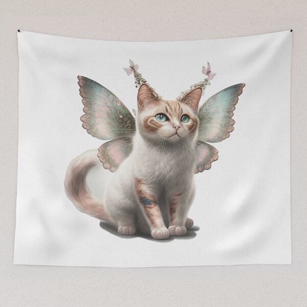 Item preview, Cute Adorable Fairy Cat with Butterfly Wings designed and sold by photo4u2.