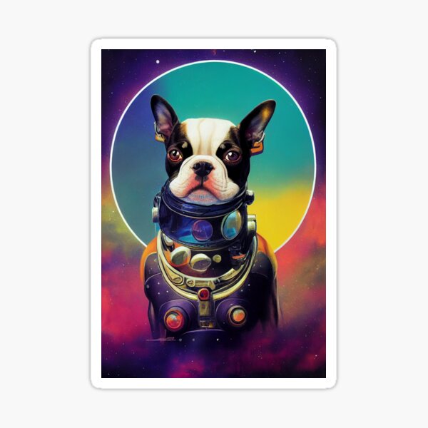 Item preview, Astronaut Boston Terrier Puppy Nr. 4 designed and sold by thesupremewiz.