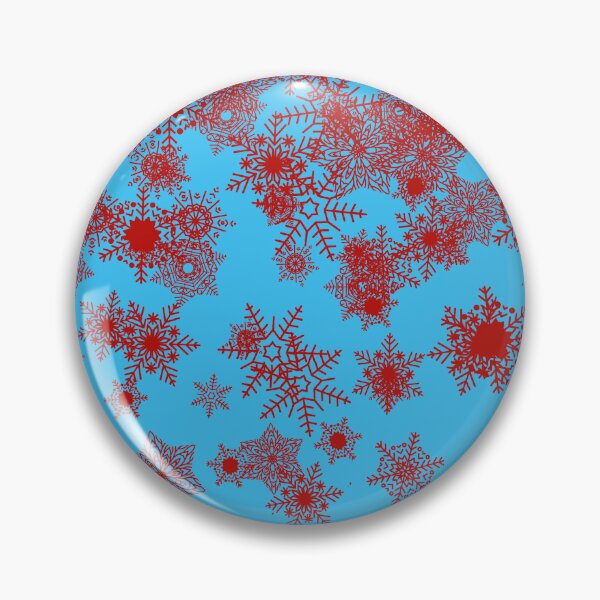 Artikelvorschau, Blizzard - Rote Schneeflocken auf einem eisblauen Hintergrund entworfen und verkauft von illustratious.