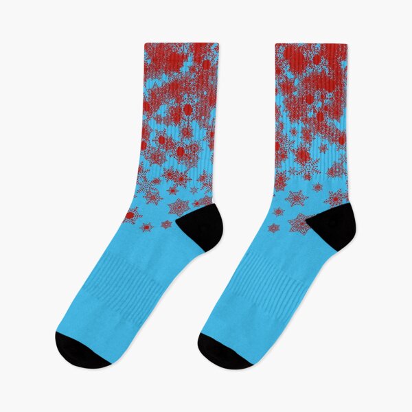 Item preview, Blizzard - Red snowflakes on an icy blue background designed and sold by illustratious.