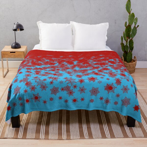 Item preview, Blizzard - Red snowflakes on an icy blue background designed and sold by illustratious.