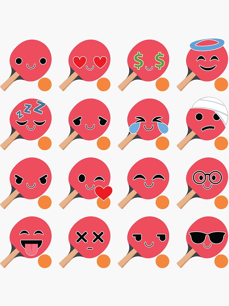 "Table Tennis Emoji " Sticker by HippoEmo Redbubble