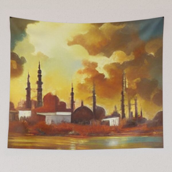 Item preview, painting of the ancient Islamic Arab palace and architecture designed and sold by MaissaArt.