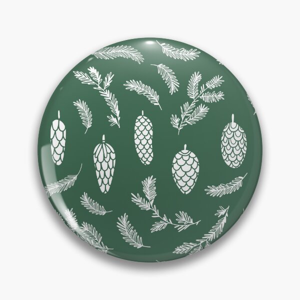 Item preview, White Pinecone Pattern on Dark Green. designed and sold by Melissa Mielke.