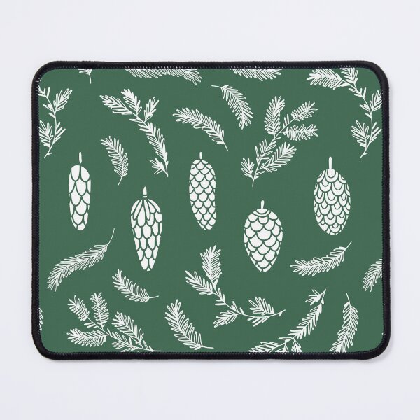 Item preview, White Pinecone Pattern on Dark Green. designed and sold by Melissa Mielke.