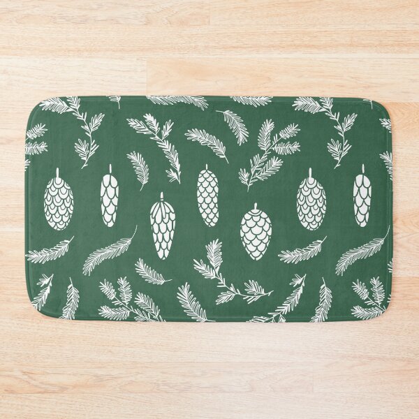 Item preview, White Pinecone Pattern on Dark Green. designed and sold by Melissa Mielke.