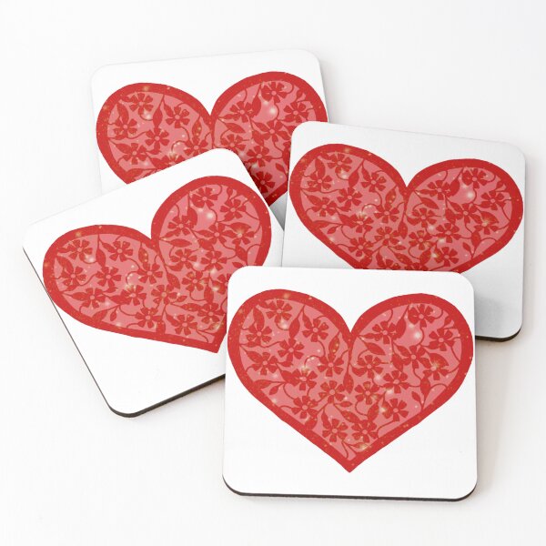 Item preview, Red Sparkle floral heart designed and sold by PaperieJennifer.
