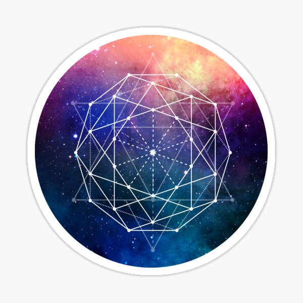 SACRED GEOMETRY - COSMIC DECAGON, FOR INTELLIGENT, SCIENCE-MINDED INDIVIDUALS LIKE YOURSELF Sticker