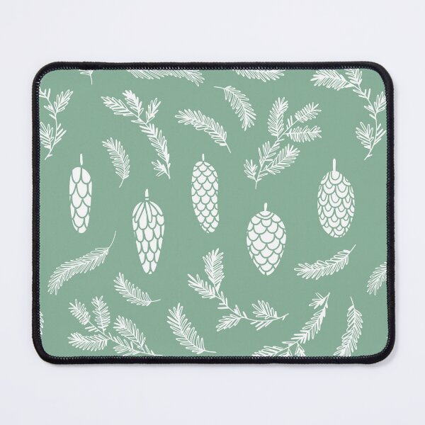 Item preview, White Pinecone Pattern on Light Green. designed and sold by Melissa Mielke.