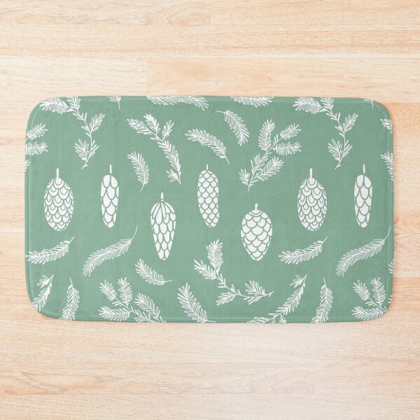 Item preview, White Pinecone Pattern on Light Green. designed and sold by Melissa Mielke.