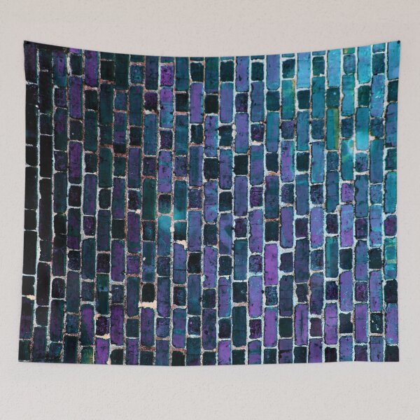 Item preview, Brick Wall Turquoise Violet Dark Teal designed and sold by 2sweetsDesign.