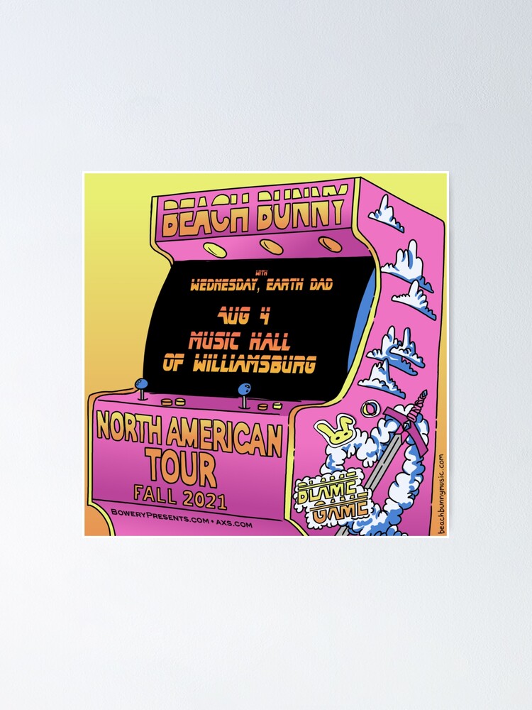 "Beach Bunny Blame Game poster sticker" Poster for Sale by Nicsdesigns Redbubble