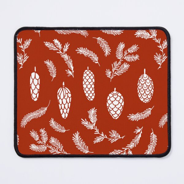 Item preview, White Pinecone Pattern on Red. designed and sold by Melissa Mielke.