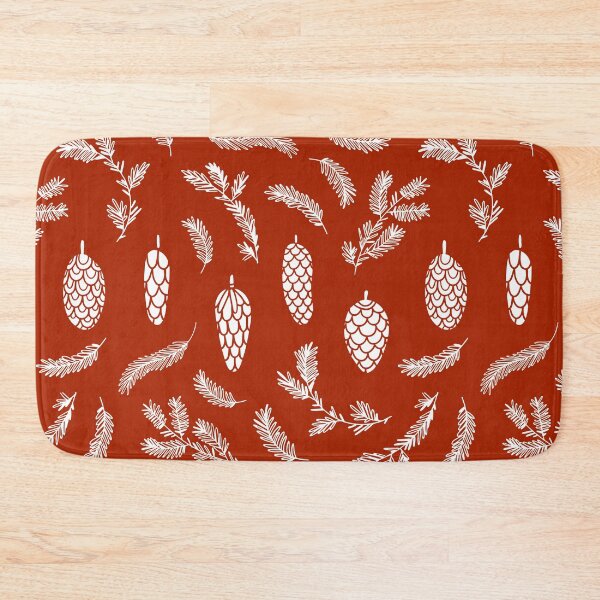 Item preview, White Pinecone Pattern on Red. designed and sold by Melissa Mielke.