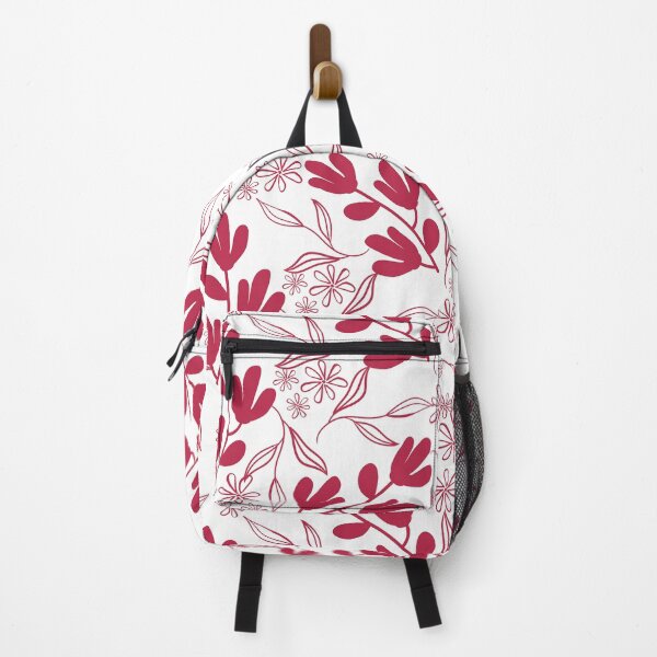 Item preview, Delicate leaves and flowers in viva magenta on white designed and sold by Ninaeva.
