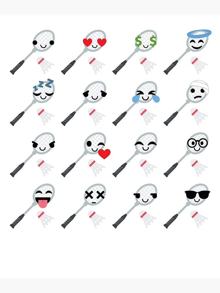 "Badminton Emoji " Poster by HippoEmo Redbubble