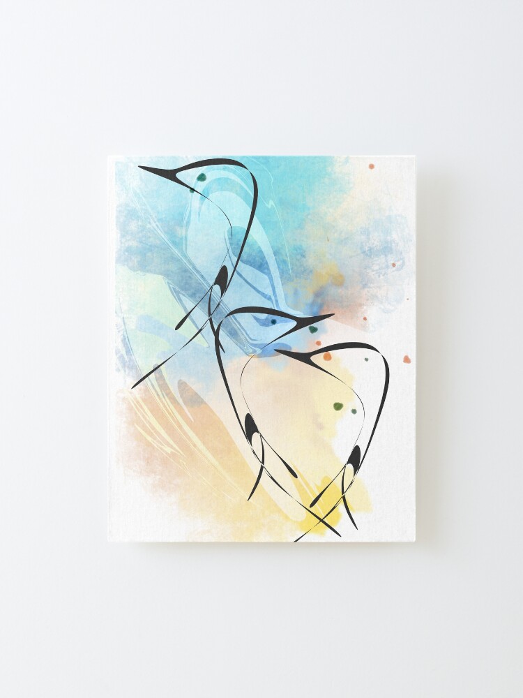 Alternate view of Bird Heads Trio - abstract shapes Mounted Print