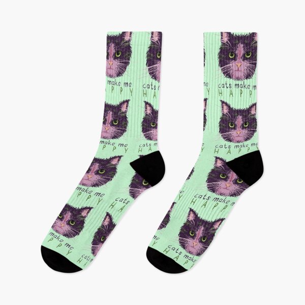 Item preview, Cats make me happy green  designed and sold by Fransyn.