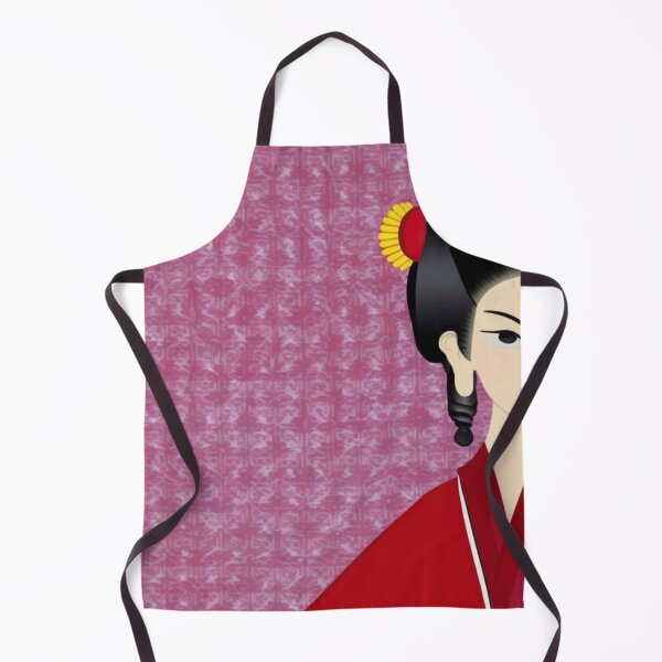 Item preview, Matte Geisha With Red Robe Red Background - Cartoon Style designed and sold by DesignerKin.