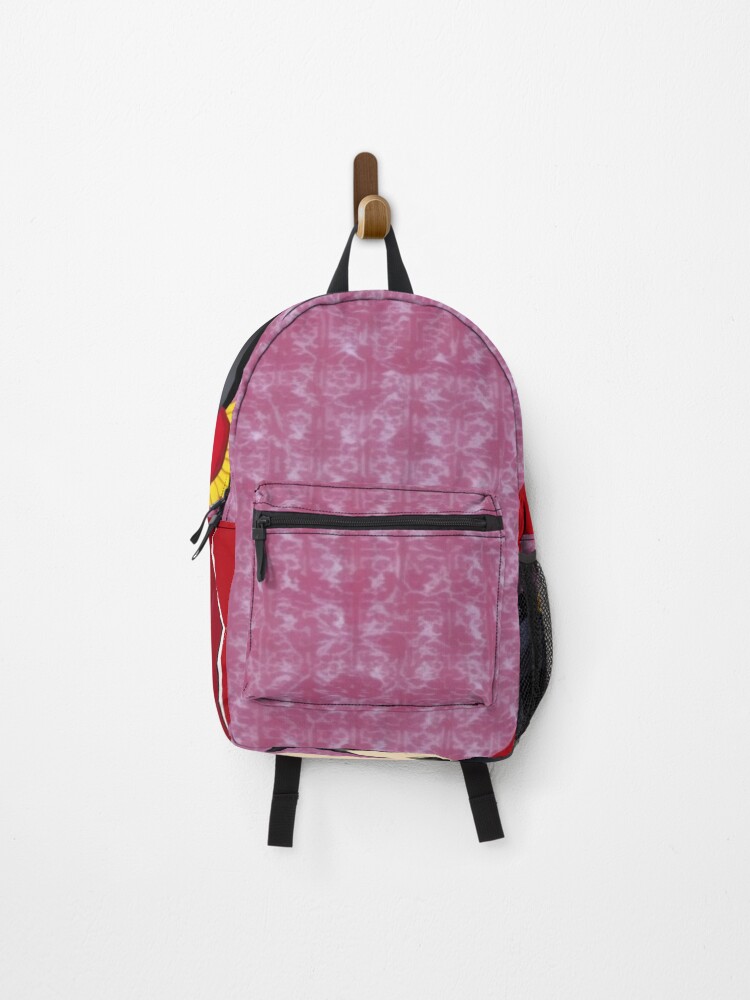 Thumbnail 1 of 3, Backpack, Matte Geisha With Red Robe Red Background - Cartoon Style designed and sold by DesignerKin.