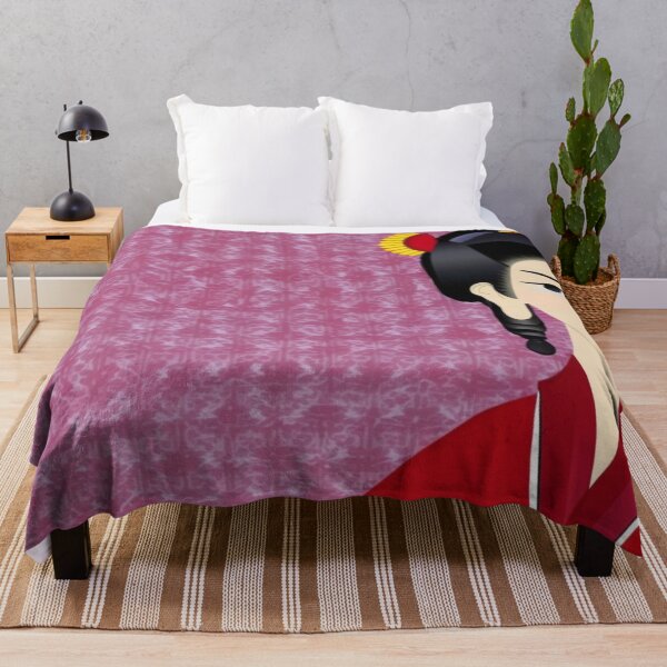 Item preview, Matte Geisha With Red Robe Red Background - Cartoon Style designed and sold by DesignerKin.