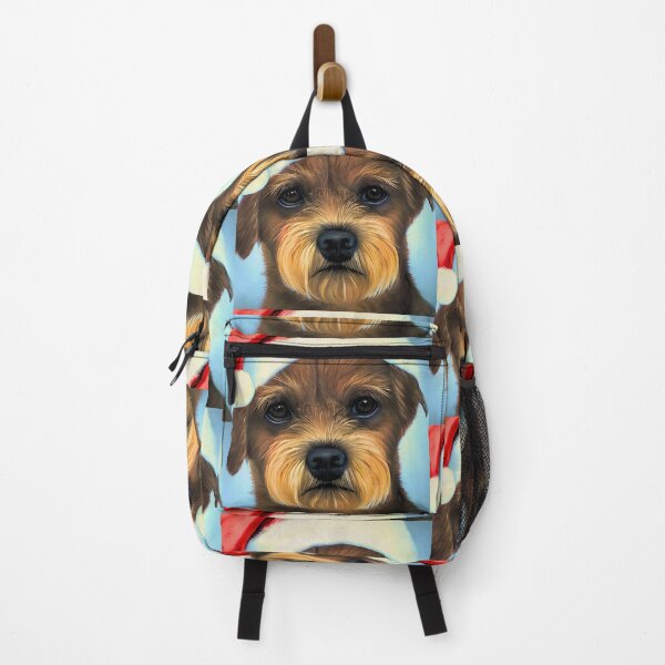 Item preview, Christmas Border Terrier Wearing A Santa Hat designed and sold by ZenEverAI.