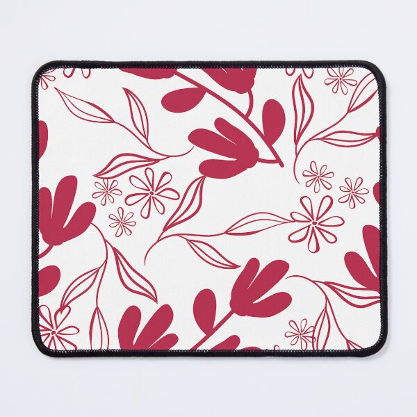 Item preview, Delicate leaves and flowers in viva magenta on white designed and sold by Ninaeva.