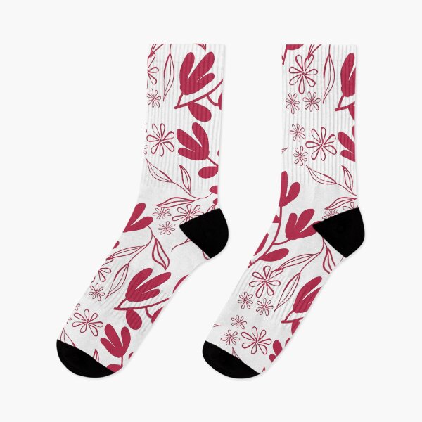 Item preview, Delicate leaves and flowers in viva magenta on white designed and sold by Ninaeva.