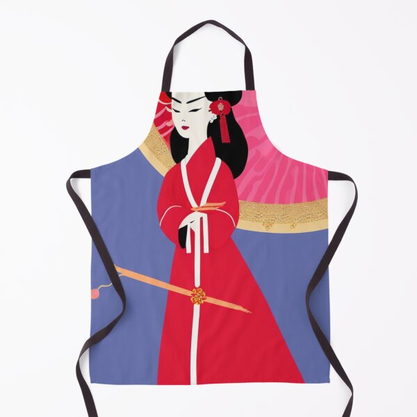 Item preview, Gorgeous Japanese Geisha With Red Sun- Cartoon Style designed and sold by DesignerKin.