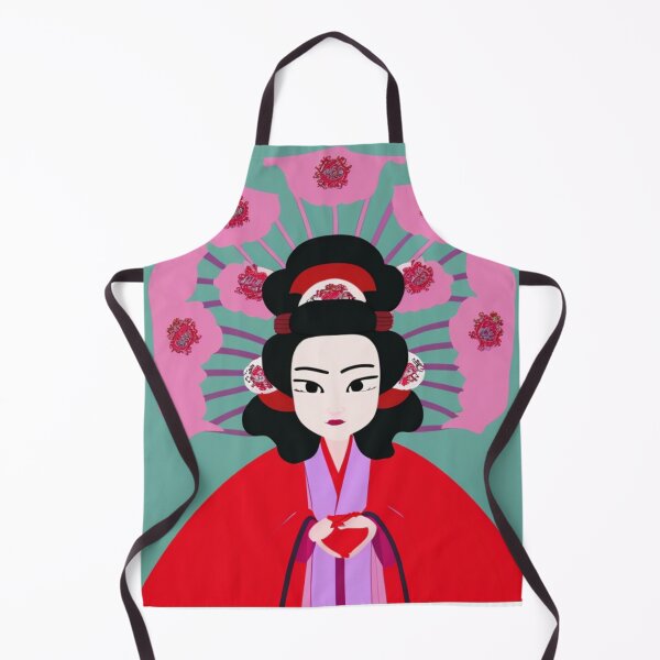 Item preview, Geisha with Flowers in Hair - Cartoon Style designed and sold by DesignerKin.