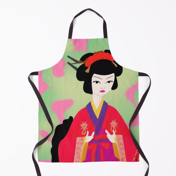 Item preview, Creative Cartoon Geisha With Red Robes - Cartoon Style designed and sold by DesignerKin.