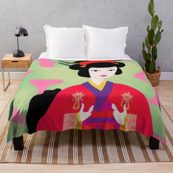 Item preview, Creative Cartoon Geisha With Red Robes - Cartoon Style designed and sold by DesignerKin.