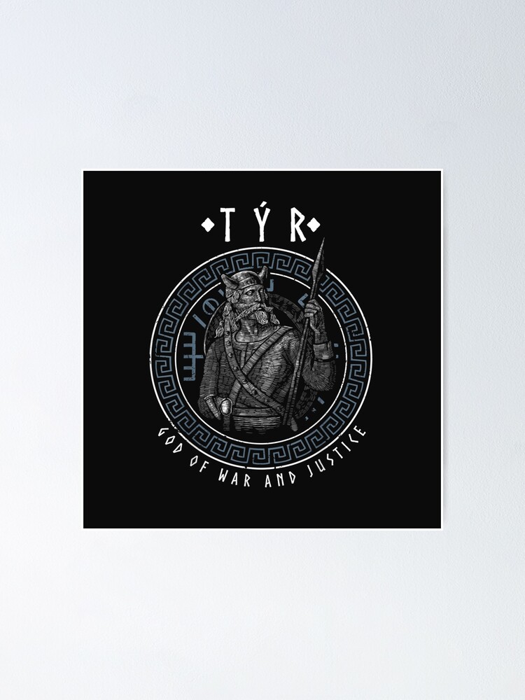 Tyr, Norse God of War, Law and Justice - Red and Black Art Board