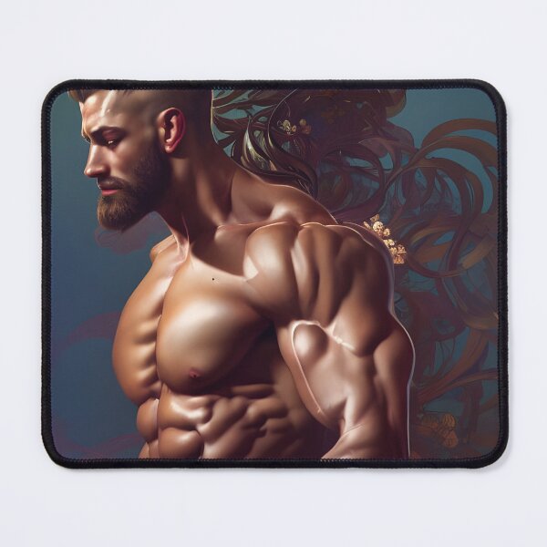Item preview, Floral Hunk With Big Muscles and Gold Flowers designed and sold by withdiamonds.