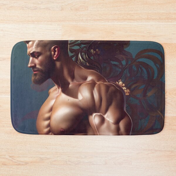 Item preview, Floral Hunk With Big Muscles and Gold Flowers designed and sold by withdiamonds.