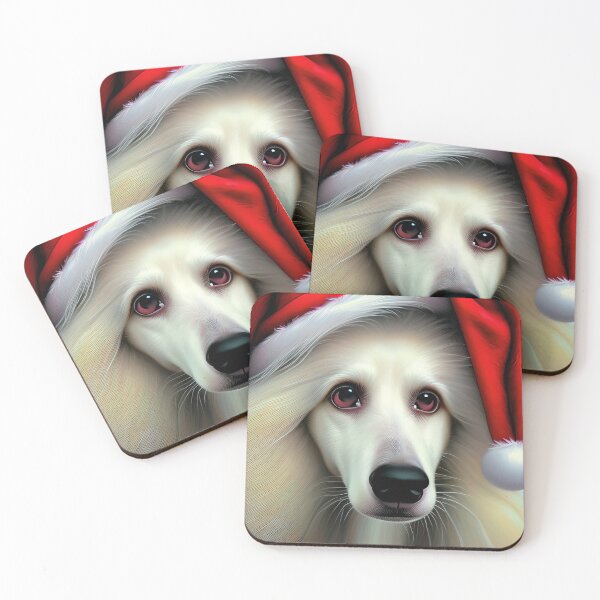 Item preview, Christmas Borzoi Wearing A Santa Hat designed and sold by ZenEverAI.