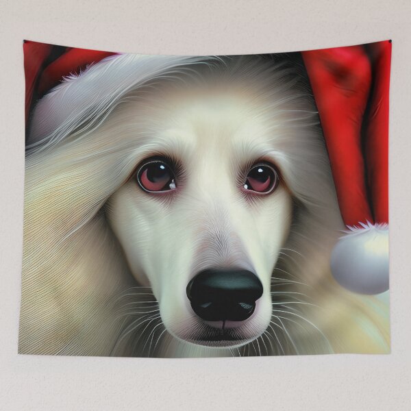 Item preview, Borzoi navideño con gorro de Papá Noel designed and sold by ZenEverAI.