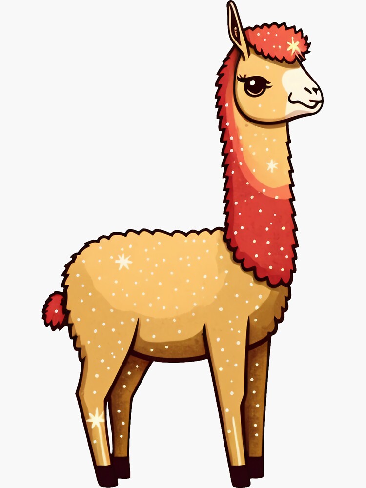 "Redhead llama with glitter" Sticker for Sale by CutePlanetEarth ...