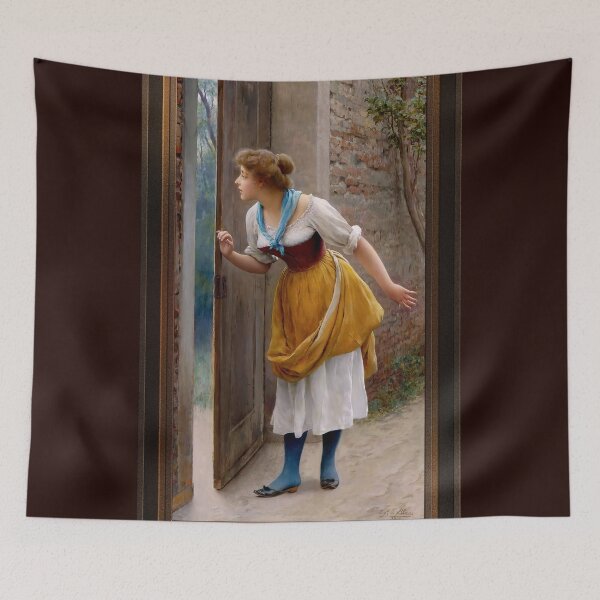 Item preview, The Eavesdropper by Eugen von Blaas Remastered Xzendor7 Classical Art Old Masters Reproductions designed and sold by Xzendor7 Digital Art Creations.