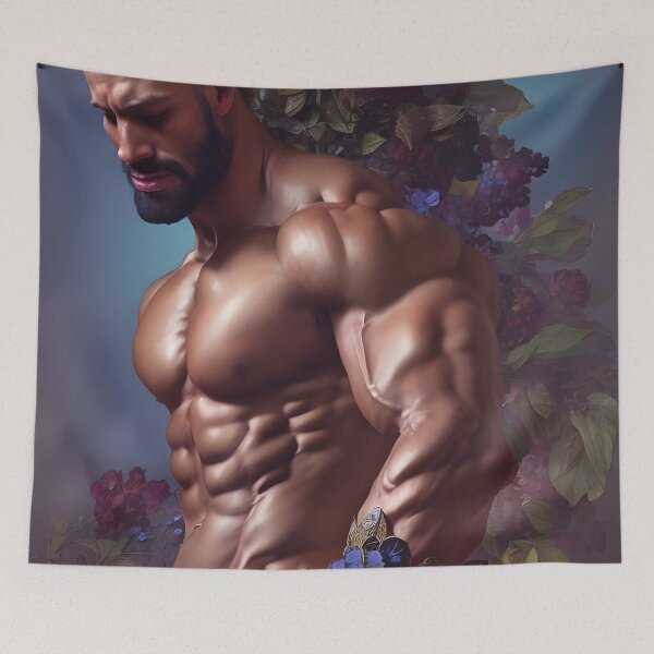 Item preview, Blonde Floral Hunk With Beautiful Blue and Red Flowers designed and sold by withdiamonds.