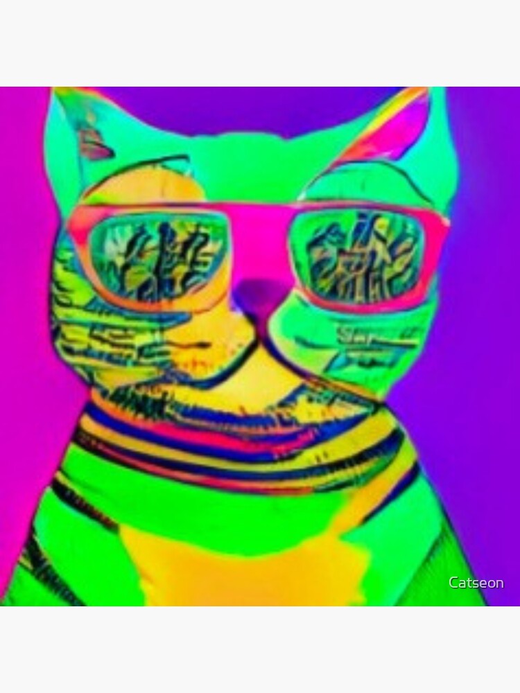 Cool Cat Wearing Sunglasses Sticker For Sale By Catseon Redbubble 1385